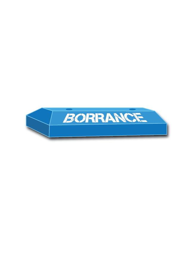 Borrance Blue Curb Sticker - 1" x 4.5"